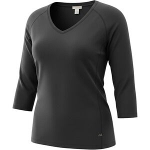 Sarah Spencer Woman Brown Pima Cotton V-Neck Long Sleeve Tee Shirt Plus Size 3X
